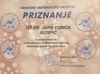 Osnovna škola dr. Jure TurićaPotvrda