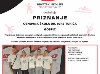 Osnovna škola dr. Jure TurićaKros, djecaci, 7.-8.razred