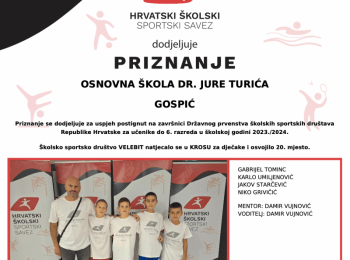 Osnovna škola dr. Jure TurićaKros, djecaci, do 6. razreda